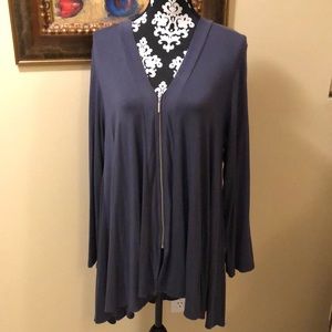 ⭐️ Comfy v-neck zipper asymmetrical long-sleeve cardigan or top